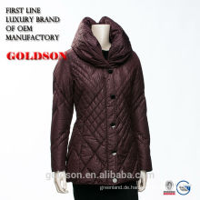 Italien neue Design weibliche kurze Daunenjacke mit Gebot runden fancy Kragen